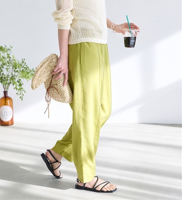 BELLUNA（ベルーナ）の「レーヨン麻入りゆったりワイドパンツ（フルレングスパンツ）」｜詳細画像