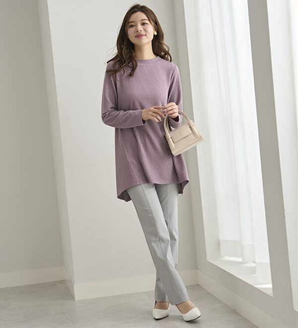 BELLUNA（ベルーナ）の「ふくれ素材フレアーデザインストレッチチュニック（チュニック）」｜詳細画像