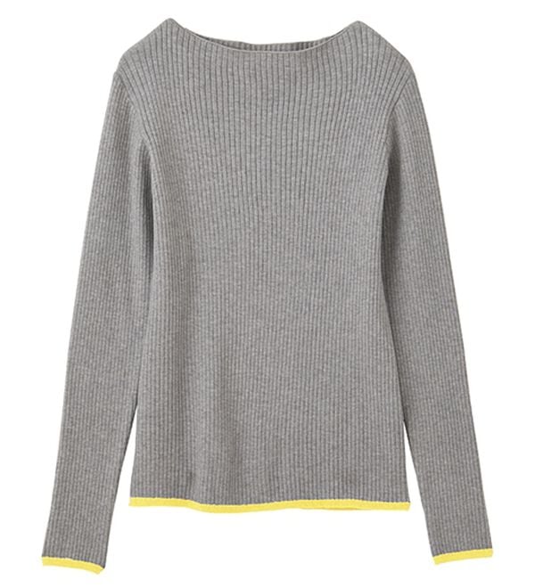 GeeRA（ジーラ）の「袖口ボタン配色ボートネックリブニット（ニット・セーター）」｜詳細画像