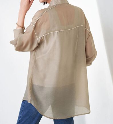 BELLUNA（ベルーナ）の「着るＵＶ対策！テンセル（ＴＭ）繊維混シアーシャツ（シャツ）」