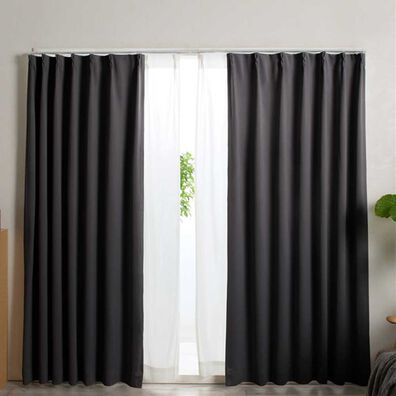 iellio（イエリオ）の「防炎＆１・２級遮光＆断熱保温＆ＵＶ見えにくいレース付カーテンセット＜４枚組・防炎・遮光１級・洗える・無地・レースカーテン＞（ドレープカーテン）」