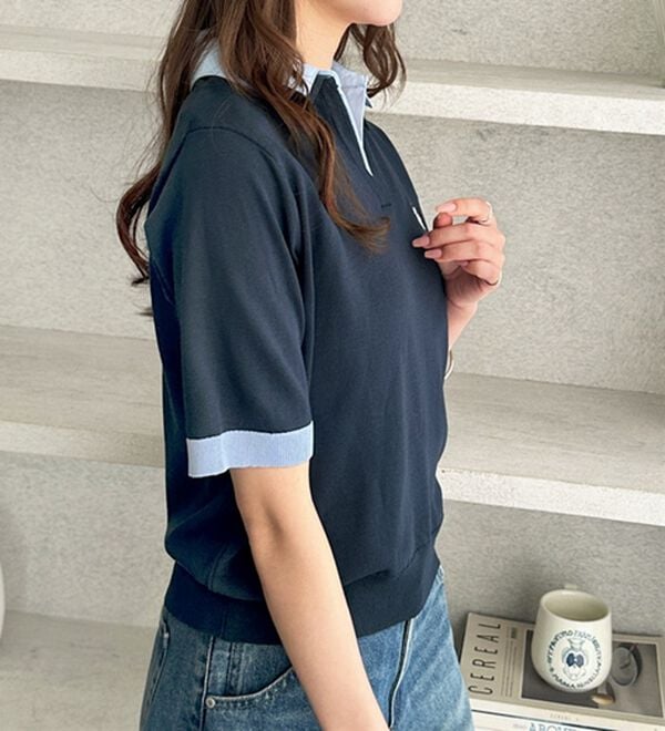 GeeRA（ジーラ）の「【ＵＳ．ＰＯＬＯ．ＡＳＳＮ】衿付ポロニットトップス（ニット・セーター）」｜詳細画像
