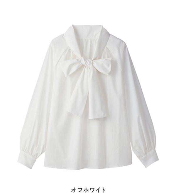 alotta（アロッタ）の「前後２ＷＡＹボウタイデザインシャツブラウス（ブラウス）」｜詳細画像