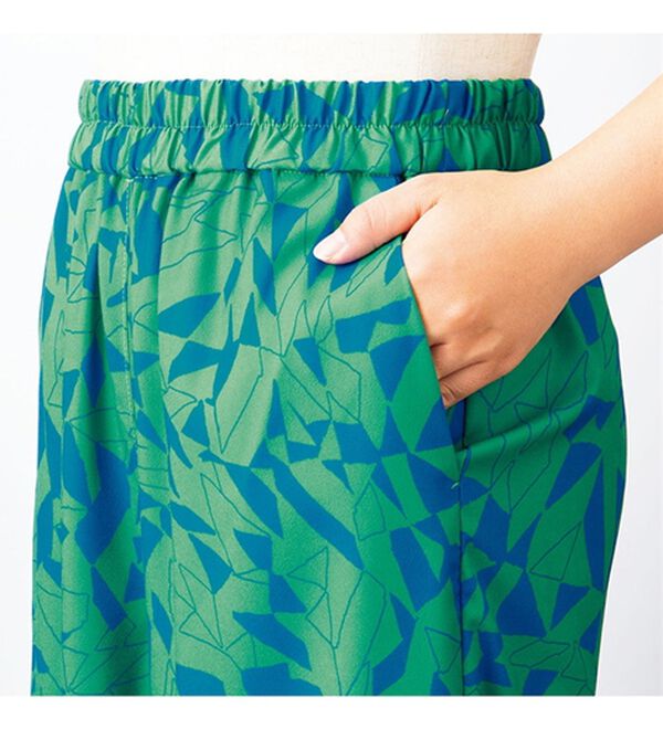 VINNO（ヴィノ）の「ニュアンスプリントイージーワイドパンツ（ワイドパンツ・ガウチョ）」｜詳細画像