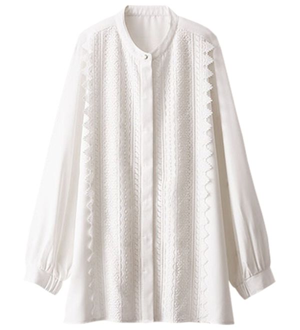 BELLUNA（ベルーナ）の「ケミカルレース上品シャツチュニック（チュニック）」｜詳細画像