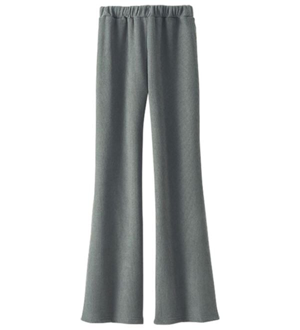 BELLUNA（ベルーナ）の「シュッと体型カバー！縦リブ素材裏ベロアフレアーパンツ（フルレングスパンツ）」｜詳細画像