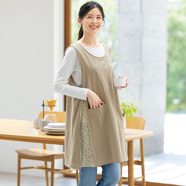 ルフラン（ルフラン）の「【３色組】毎日を彩る♪小花チュニックエプロン（エプロン）」｜詳細画像