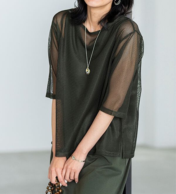 BELLUNA（ベルーナ）の「涼やかメッシュ&times;ワンピースアンサンブル（その他ワンピース）」｜詳細画像
