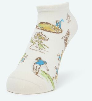 「＜マンシングウェア＞【ＤＥＯＳＣＲＥＥＮ】アンクル丈ジャガードソックス（メンズ靴下・タイツ）」｜ベージュ