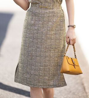 RANAN（ラナン）の「カットツイードナロースカート（ひざ丈スカート）」｜詳細画像