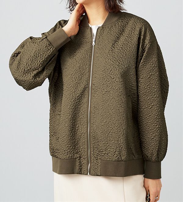 BELLUNA（ベルーナ）の「【Lagrilua】ふくれジャカードブルゾンジャケット（ブルゾン）」｜詳細画像