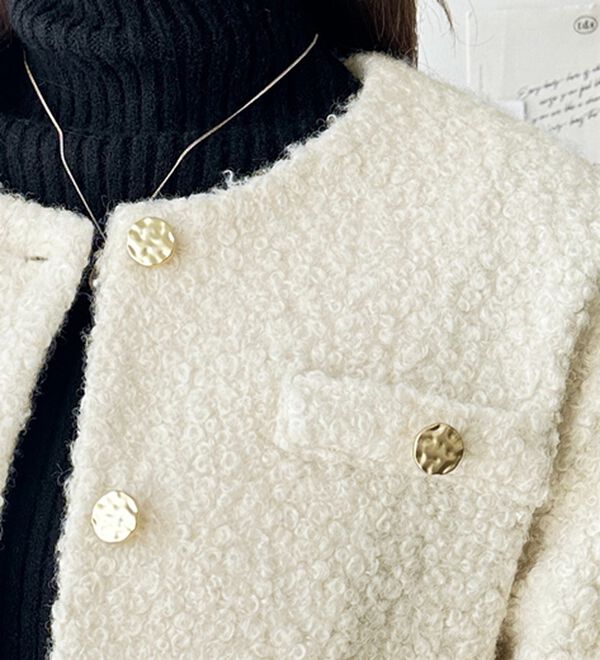 リングウールライク金ボタンジャケットコート - ベルーナ【公式】