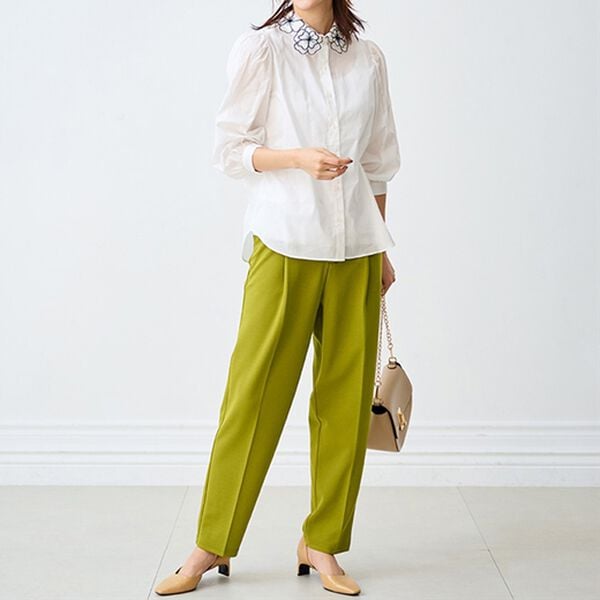 RANAN（ラナン）の「美脚カットジョーゼットタックパンツ（フルレングスパンツ）」｜詳細画像