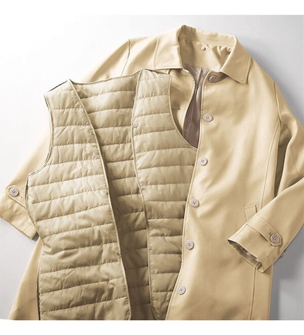 BELLUNA（ベルーナ）の「花粉対策！ライナー付ステンカラーコート（ロングコート）」｜詳細画像