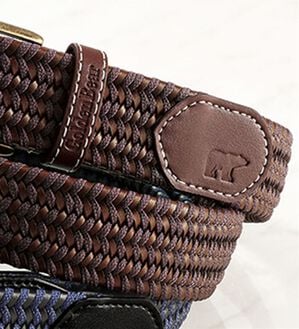 「＜ゴールデンベアー＞スラックスに合う上品仕上げレザー編込ベルト（メンズベルト）」｜ブラウン