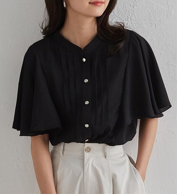 RANAN（ラナン）の「【新色追加】ひんやり！ピンタックフレアー袖ブラウス（ブラウス）」｜詳細画像