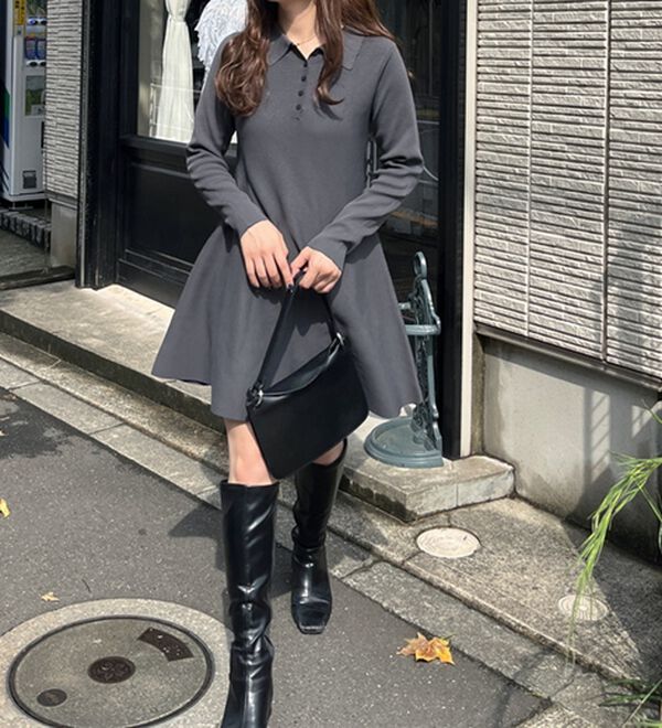 ペプラムニットミニワンピース - ベルーナ【公式】