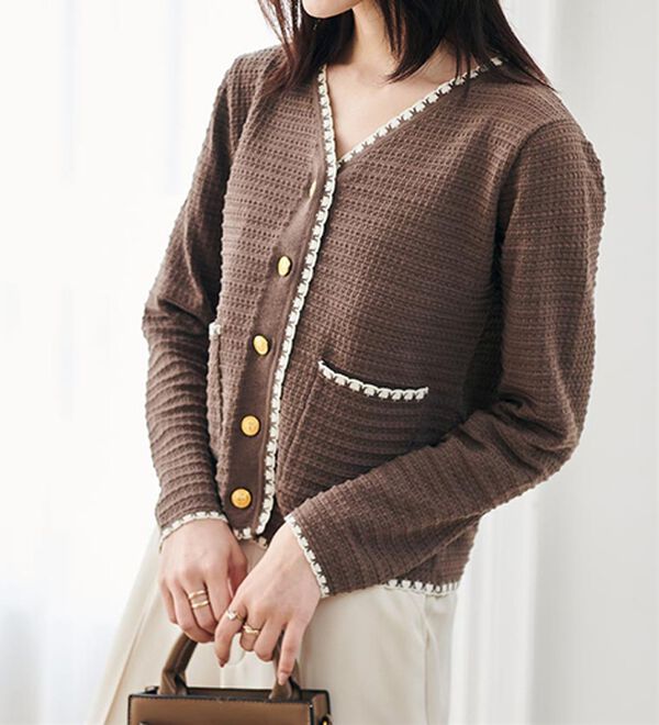 RANAN（ラナン）の「ツイード風配色ニットカーディガン（ニットカーディガン）」｜詳細画像