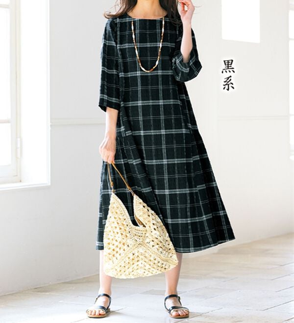 ルフラン（ルフラン）の「涼やか素材のゆったりワンピース（カットソーワンピース）」｜詳細画像