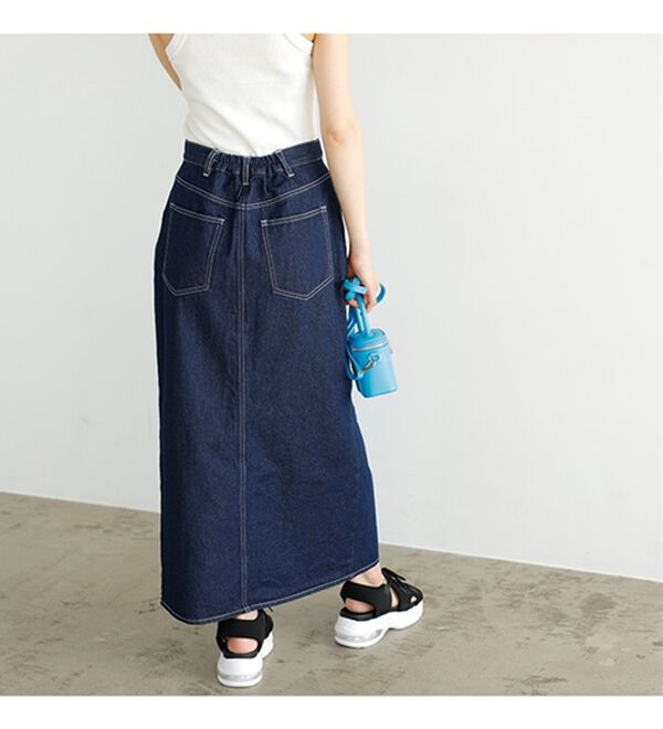 GeeRA（ジーラ）の「フロントスリットナローデニムスカート（ロングスカート）」｜詳細画像