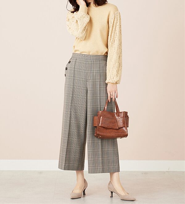 BELLUNA（ベルーナ）の「袖起毛レースニットプルオーバー（ニット・セーター）」｜詳細画像