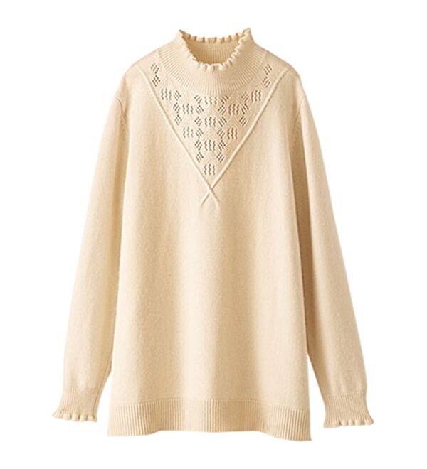 BELLUNA（ベルーナ）の「アンゴラ入り透かし編ニットプルオーバー（ニット・セーター）」｜詳細画像