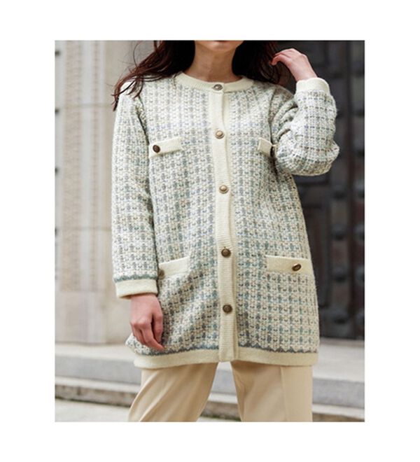 あったか裏地付ツイード調ニットアウター - ベルーナ【公式】