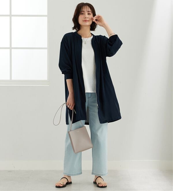 BELLUNA（ベルーナ）の「とろみ素材イージーケアロング丈ジャケット（その他ジャケット）」｜詳細画像