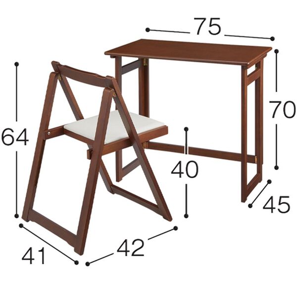 「折りたたみデスク＆チェア２（デスク・学習机）」｜詳細画像