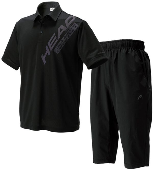 「＜ヘッド＞オーロラプリント　上下セット（メンズスポーツウェア（トップス））」｜ブラック