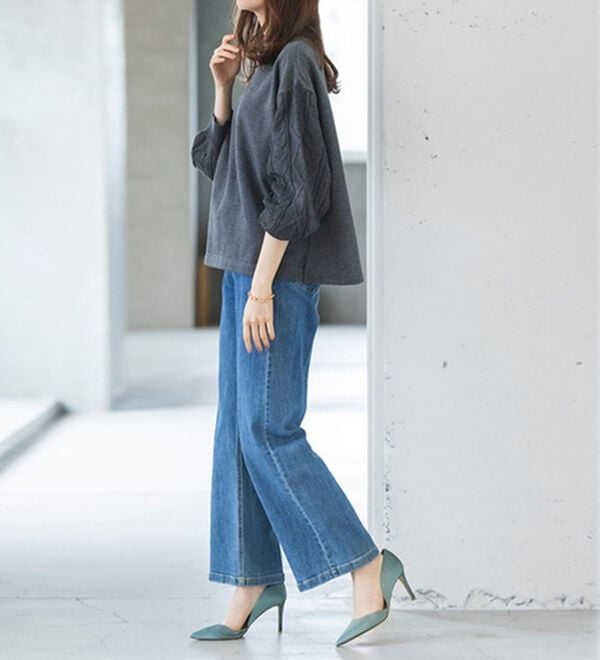 RANAN（ラナン）の「【毛玉になりにくい】裏起毛袖ニットプルオーバー（カットソー）」｜詳細画像