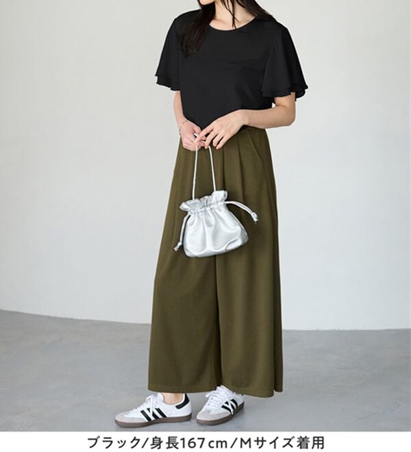 Viola e Viola（ヴィオラ エ ヴィオラ）の「【５つの機能付】袖シフォンゆるＴシャツ（Tシャツ）」｜詳細画像