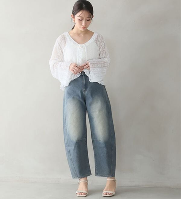 A HAPPY MARILYN（アハッピーマリリン）の「【Ｌ～８Ｌ】トレンドスタイルの、バレルパンツ。（ワイドパンツ・ガウチョ）」｜詳細画像