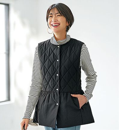 BELLUNA（ベルーナ）の「キルト切替ペプラムベスト（ベスト）」