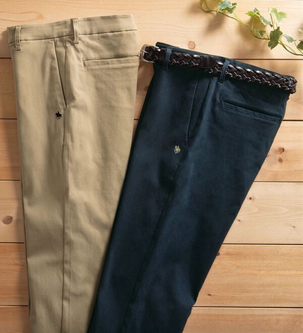 「【２本組】＜ポロ・ビーシーエス＞紳士の１６０％ストレッチチノパンツ（メンズフルレングスパンツ）」｜2本組