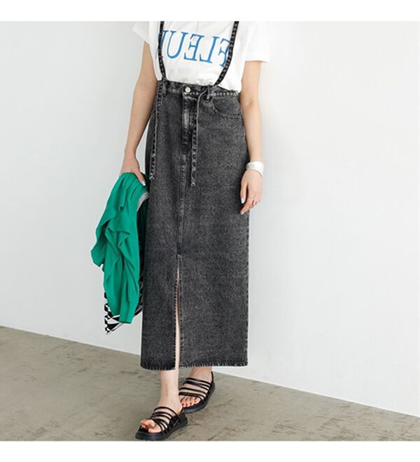 GeeRA（ジーラ）の「フロントスリットナローデニムスカート（ロングスカート）」｜詳細画像