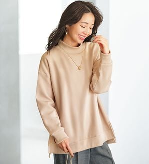 BELLUNA（ベルーナ）の「 【快適Ｌａｂ．】ワッフル素材裏ボアハイネックプルオーバー（カットソー）」｜アイボリー