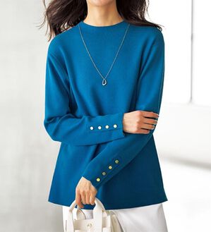 BELLUNA（ベルーナ）の「もちもち袖ボタンニットプルオーバー（ニット・セーター）」｜詳細画像