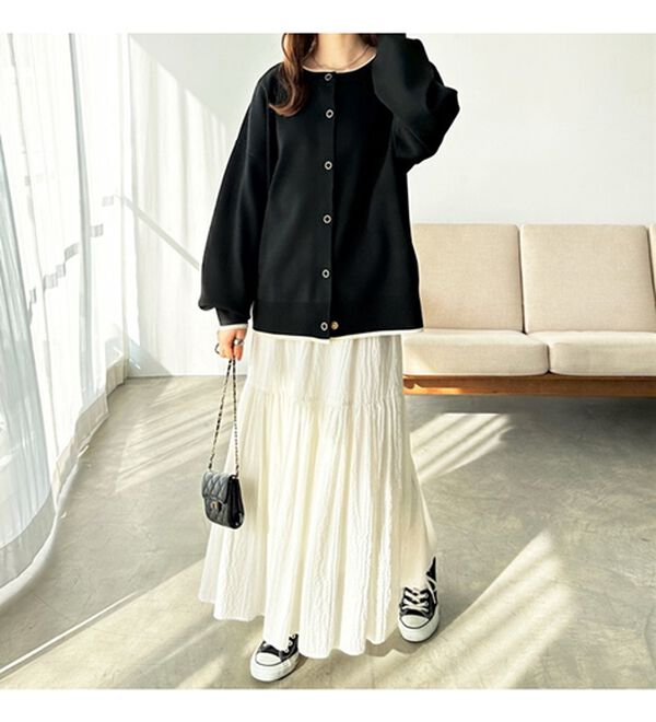 GeeRA（ジーラ）の「前後２ｗａｙ配色スポンディッシュカーディガン（ニットカーディガン）」｜詳細画像