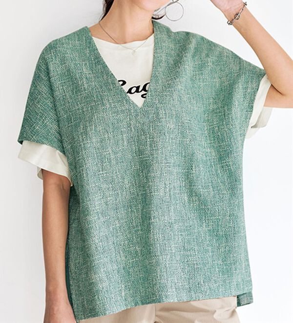 BELLUNA（ベルーナ）の「重ね着を楽しむサマーツイード素材ベスト（ベスト）」｜詳細画像