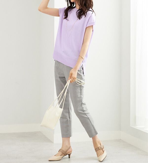 BELLUNA（ベルーナ）の「フラッシュヤーン素材サマーニット（ニット・セーター）」｜詳細画像