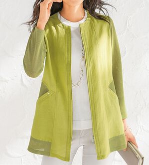 ルフラン（ルフラン）の「麻綿メッシュ切替ジャケット（その他ジャケット）」｜詳細画像