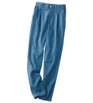 BELLUNA（ベルーナ）の「さらさら翡翠デニムパンツ（フルレングスパンツ）」｜ブルー