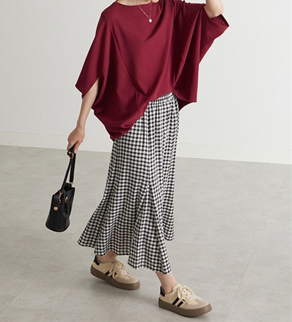 BELLUNA（ベルーナ）の「美しく隠す！技ありカットジョーゼットトップス（カットソー）」｜詳細画像