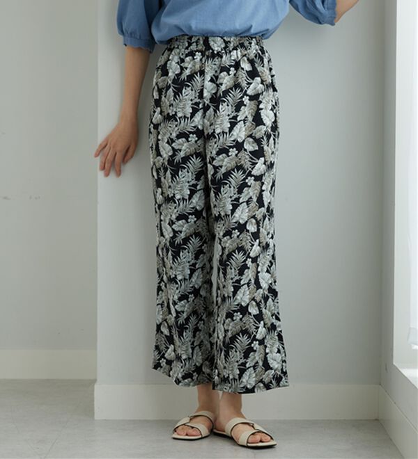 BELLUNA（ベルーナ）の「ヒンヤリ冷感！プリントワイドパンツ（ワイドパンツ・ガウチョ）」｜詳細画像