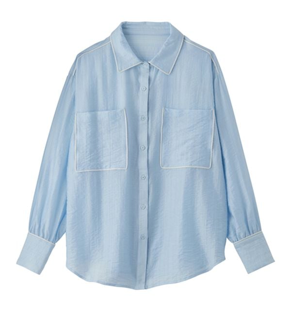 RANAN（ラナン）の「配色パイピングシアーシャツ（シャツ）」｜詳細画像