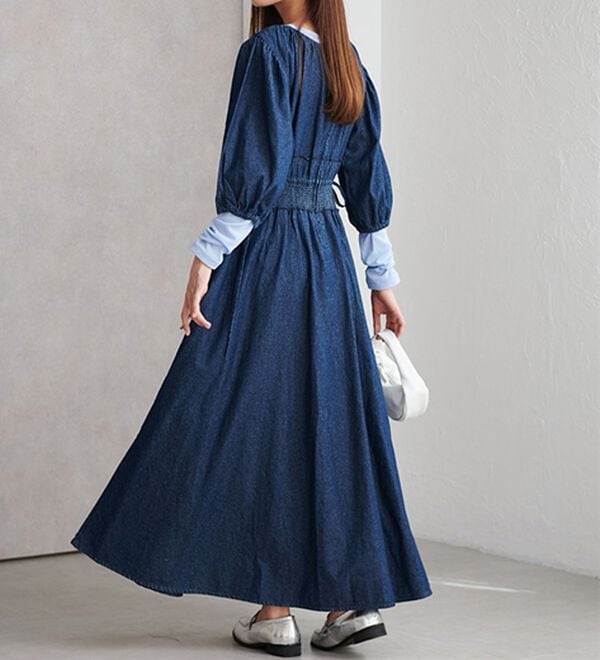 RANAN（ラナン）の「パフスリーブデニムワンピース（その他ワンピース）」｜詳細画像