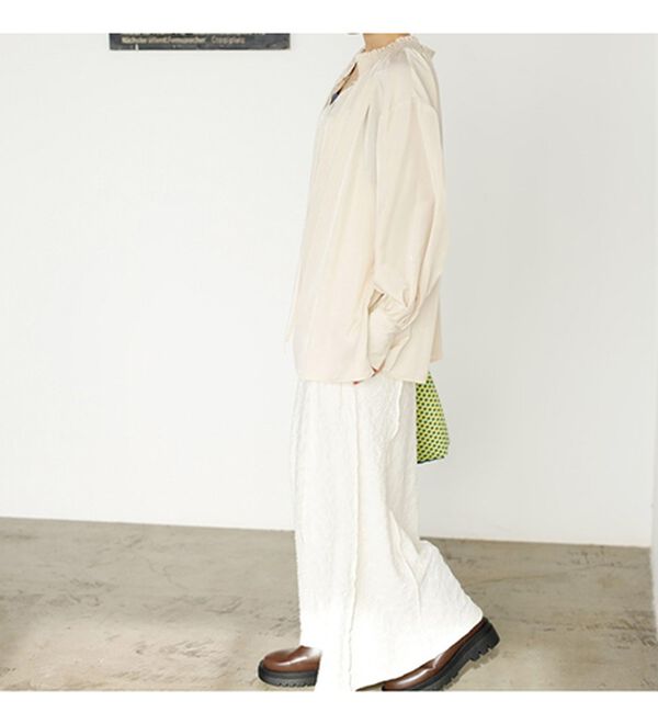 GeeRA（ジーラ）の「リボン付スキッパーブラウス（ブラウス）」｜詳細画像