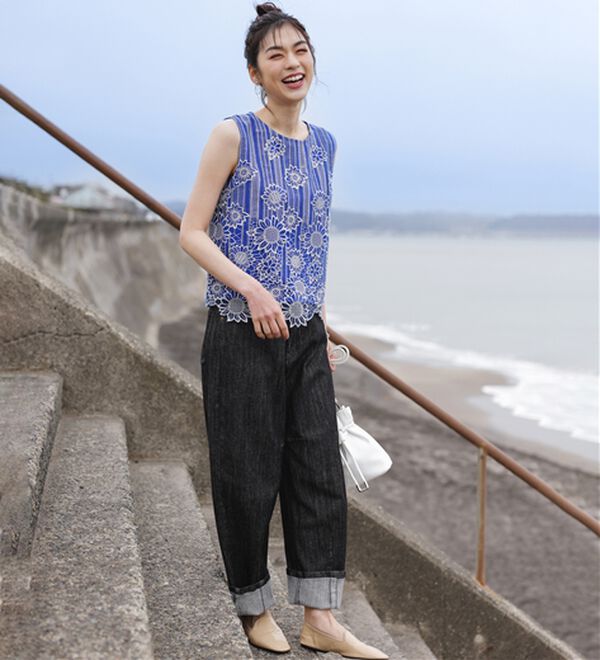 RANAN（ラナン）の「ひんやり！レース使いプルオーバー（ブラウス）」｜詳細画像