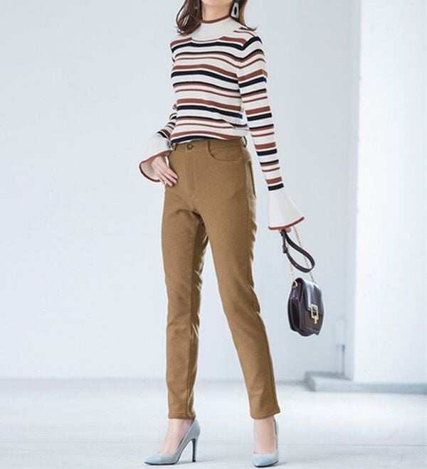 RANAN（ラナン）の「＋１０度素材！蓄熱保温裏起毛ストレッチスリムパンツ（フルレングスパンツ）」｜詳細画像